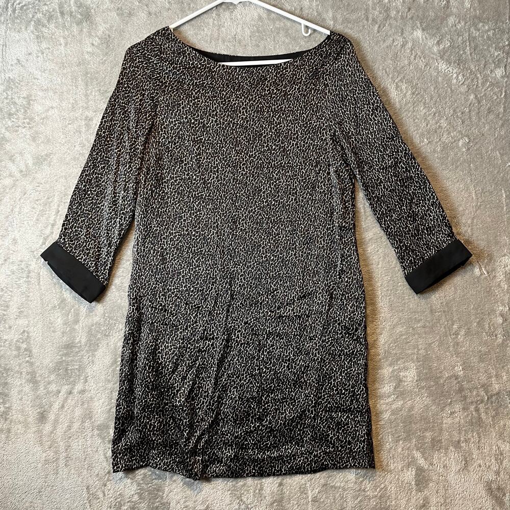 Zara‎ Women's Animal Leopard Print Shift Dress Size Small 100% Silk